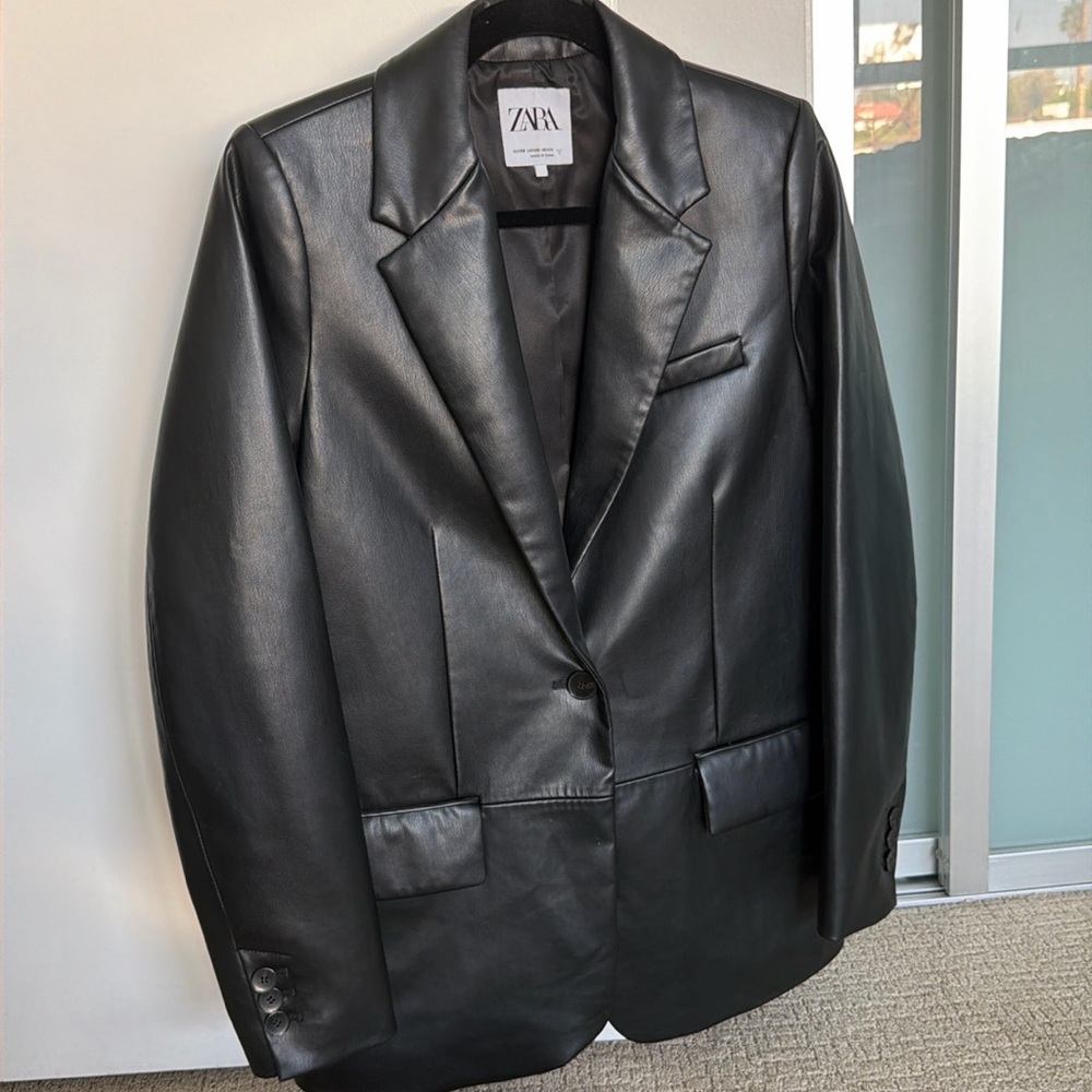 Zara leather blazer